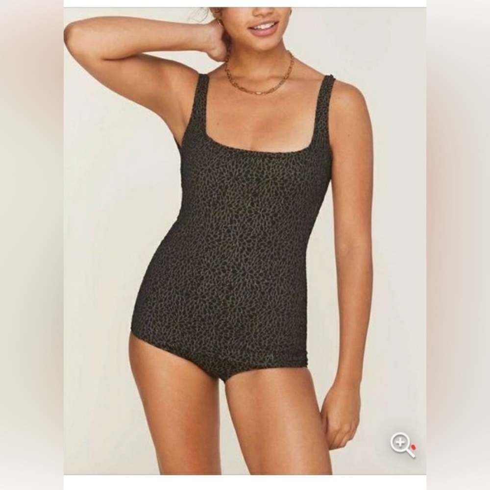 New! Andie Swim X Demi Moore The Marseilles One Piece Swimsuit Black Gold Size S